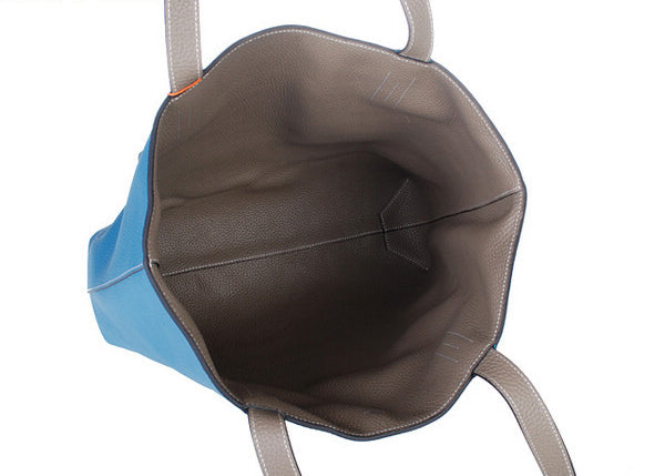 Hermes Shopping Bag 509107 Ladies Cow Leather Grey