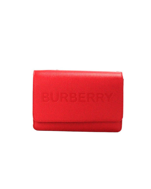 Burberry  Small Leather Wallet On Chain Red