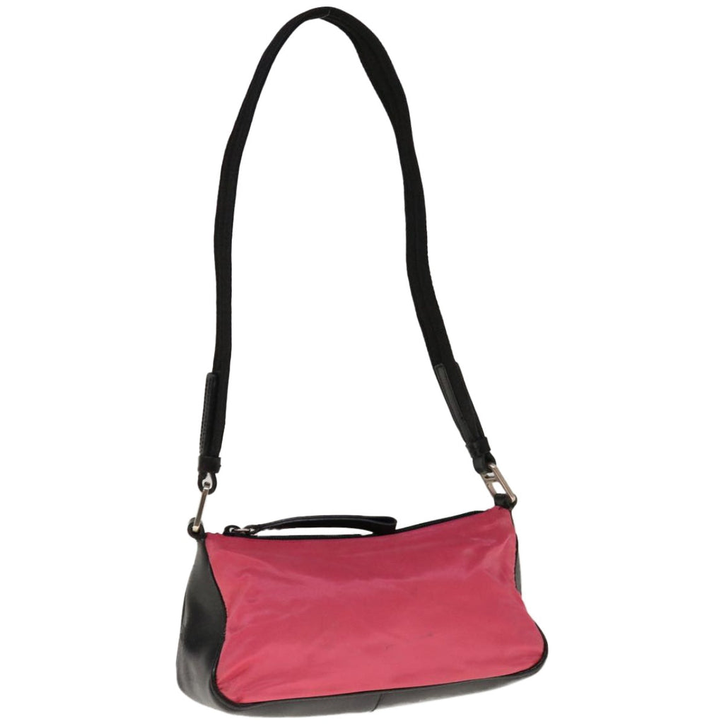 PRADA Shoulder Bag Nylon Pink Black  65365