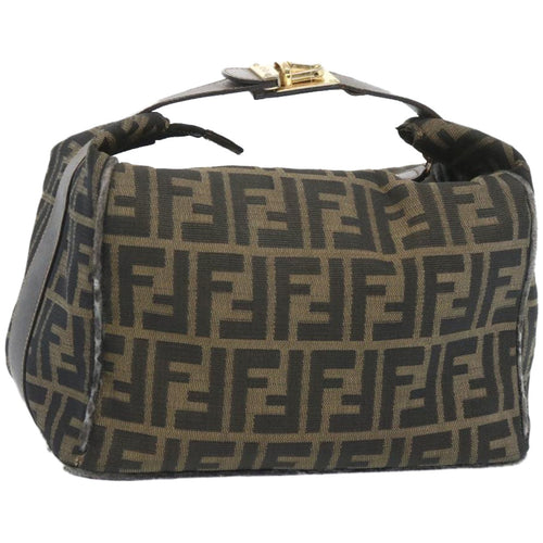 FENDI Zucca Canvas Vanity Hand Bag Brown65366