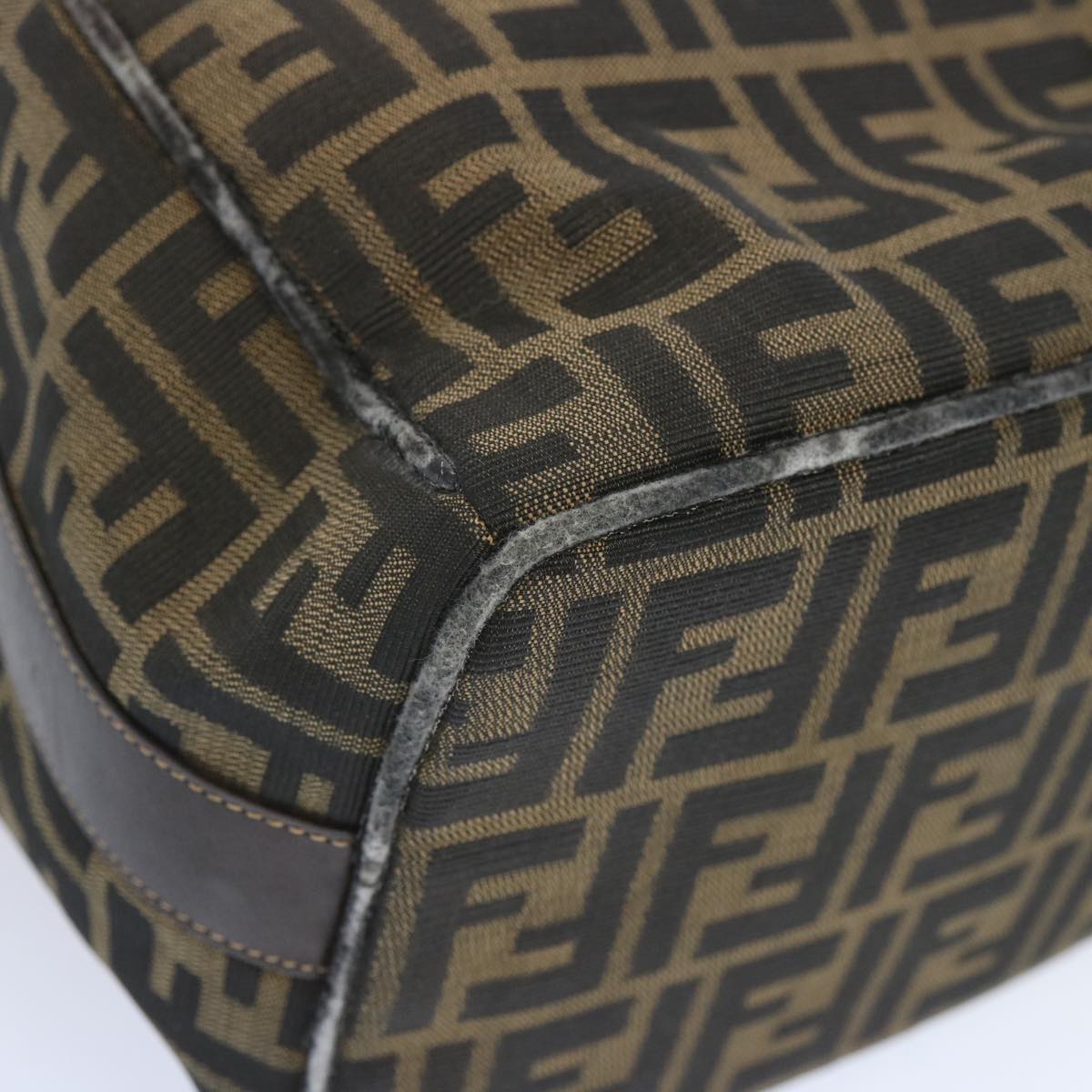FENDI Zucca Canvas Vanity Hand Bag Brown65366
