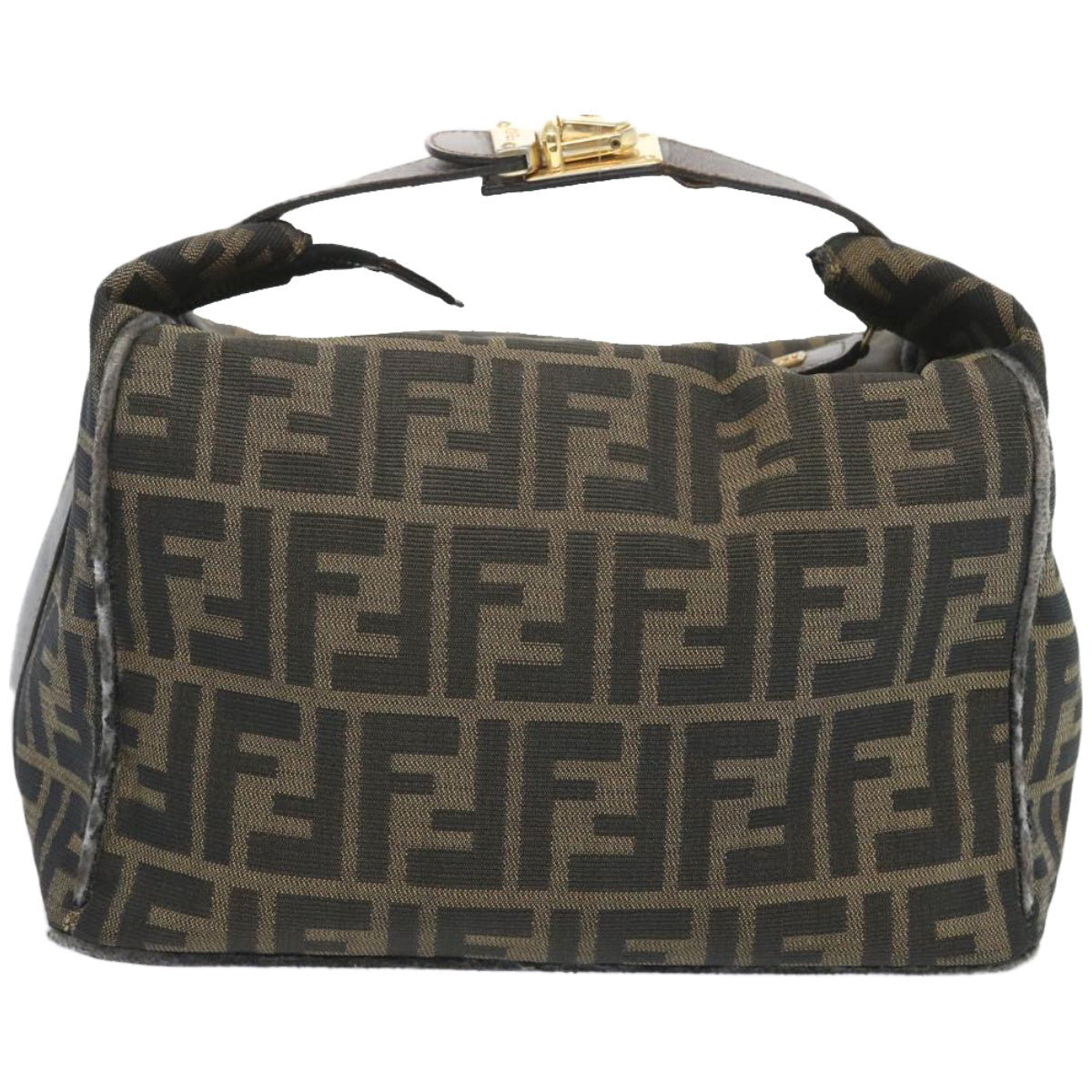 FENDI Zucca Canvas Vanity Hand Bag Brown65366