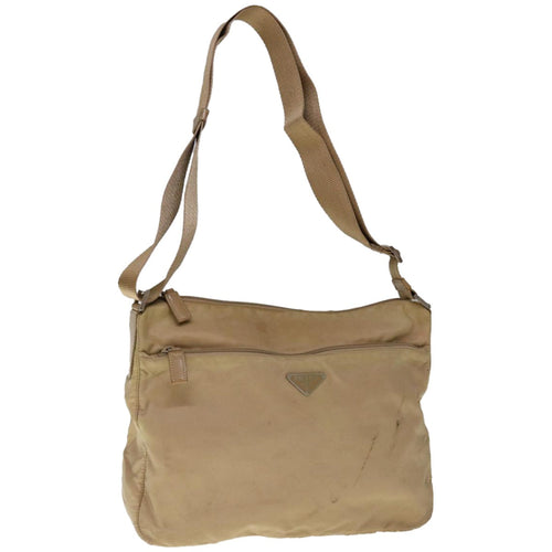 PRADA Shoulder Bag Nylon Beige  65373