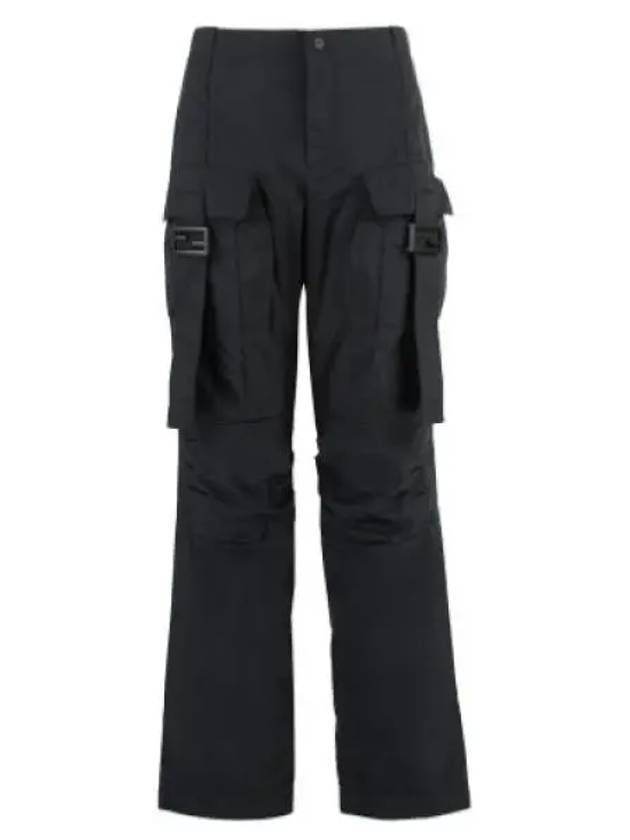 Fendi Women's Nylon Cargo Track Pants Black