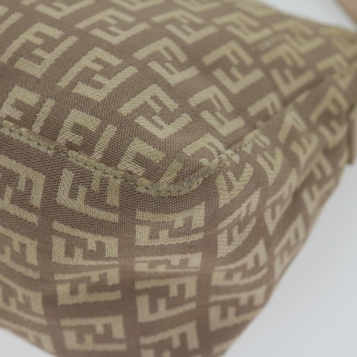 FENDI Zucchino Canvas Shoulder Bag Beige65408