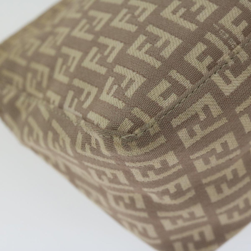 FENDI Zucchino Canvas Shoulder Bag Beige65408