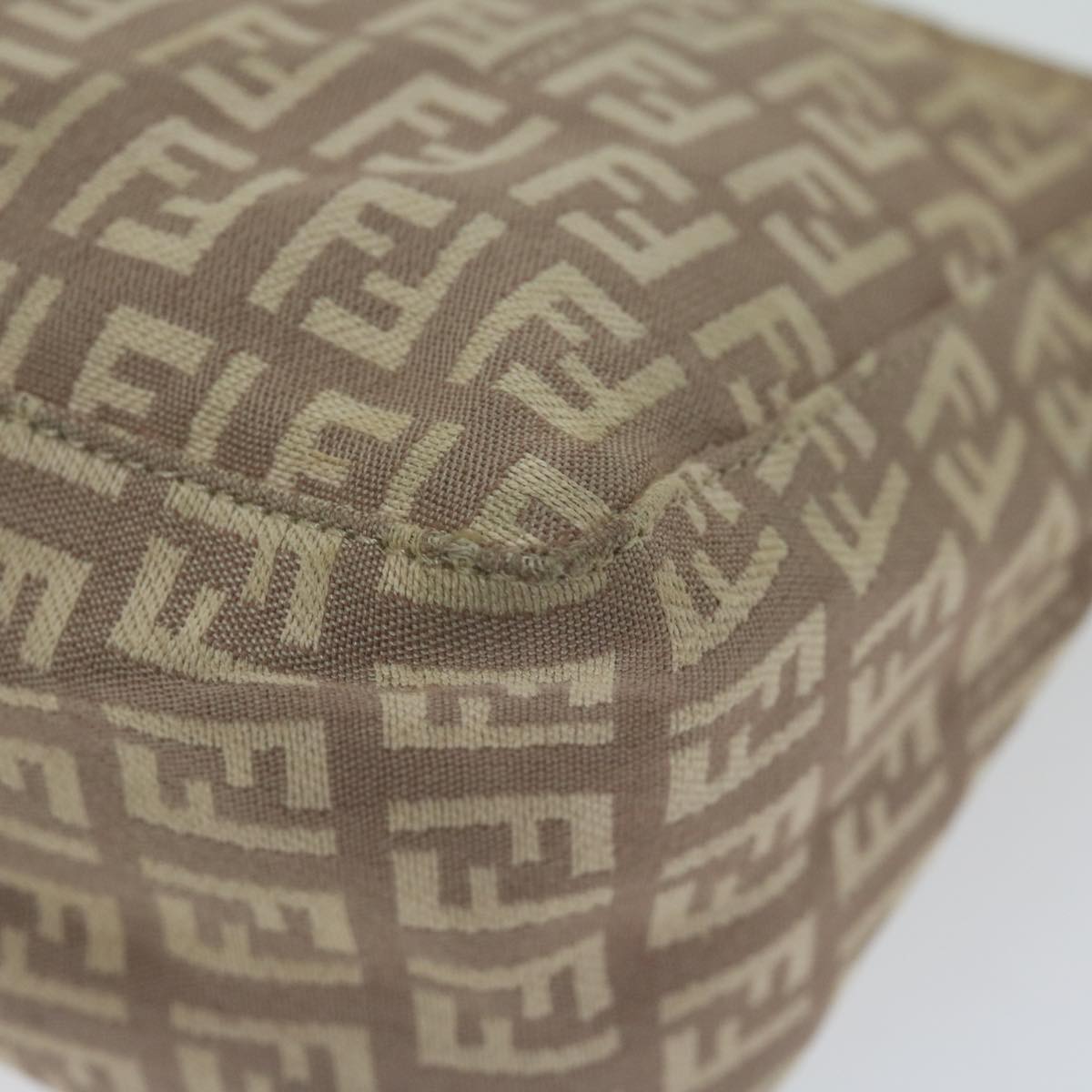 FENDI Zucchino Canvas Shoulder Bag Beige65408