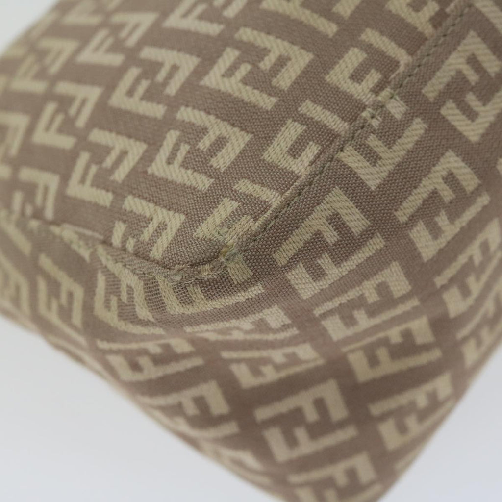 FENDI Zucchino Canvas Shoulder Bag Beige65408