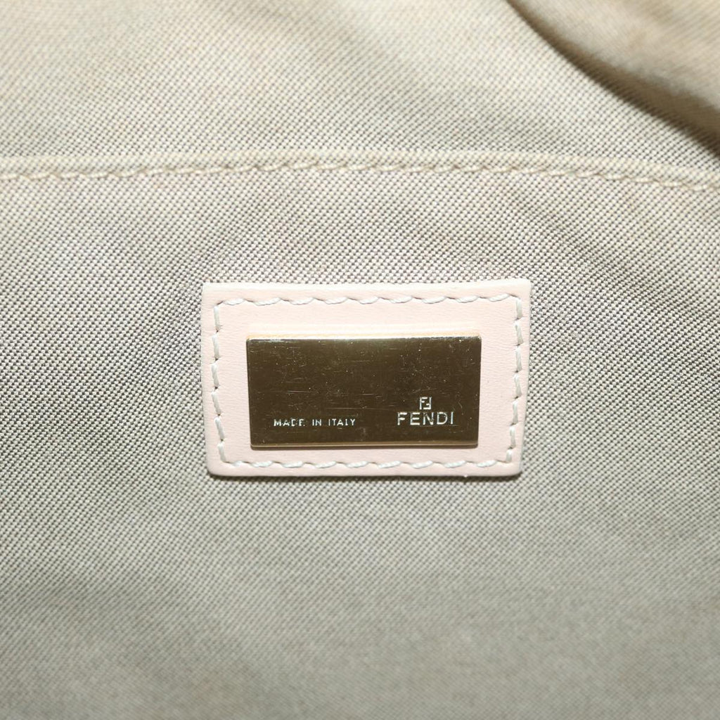 FENDI Zucchino Canvas Shoulder Bag Beige65408