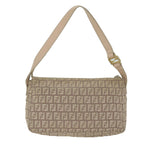 FENDI Zucchino Canvas Shoulder Bag Beige65408