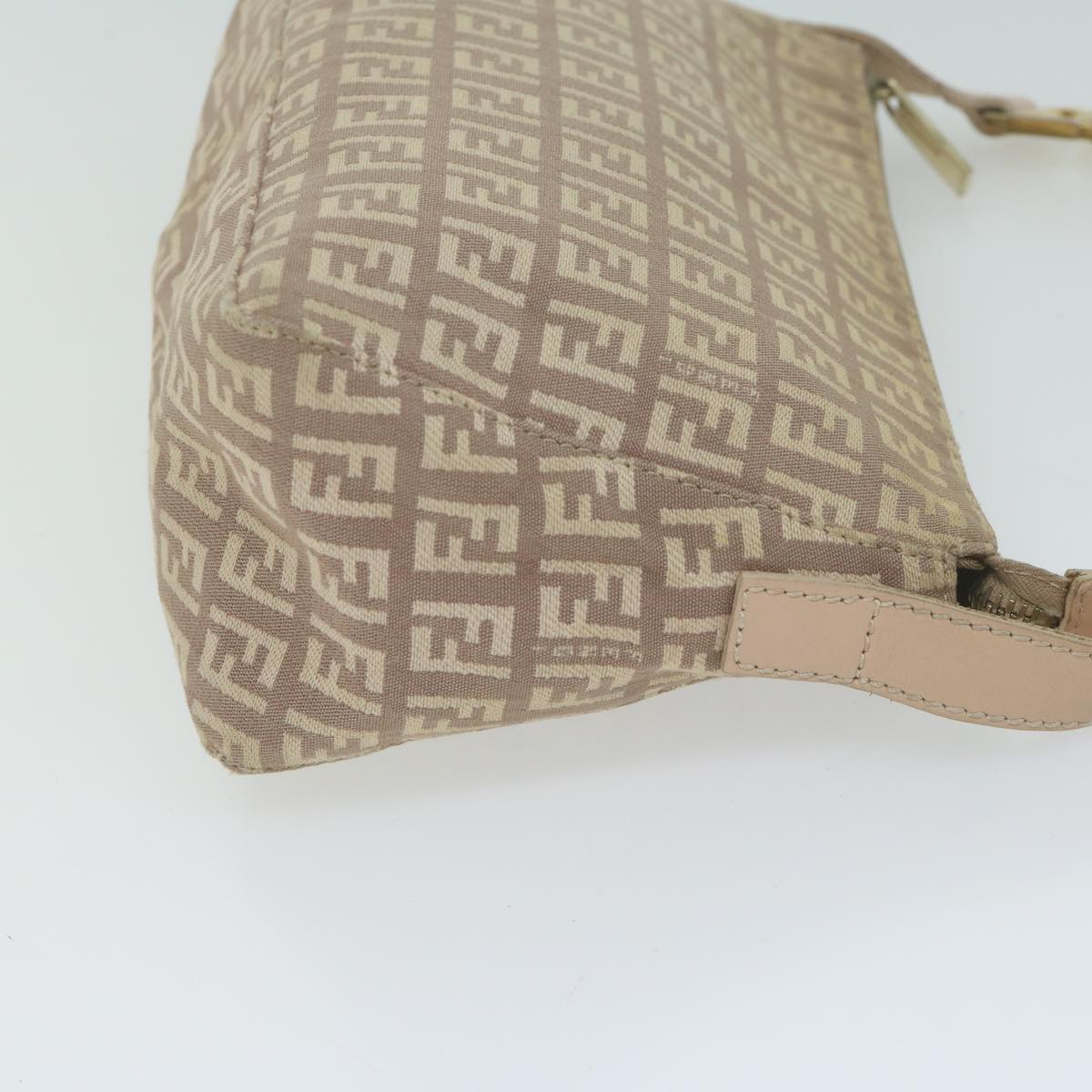 FENDI Zucchino Canvas Shoulder Bag Beige65408