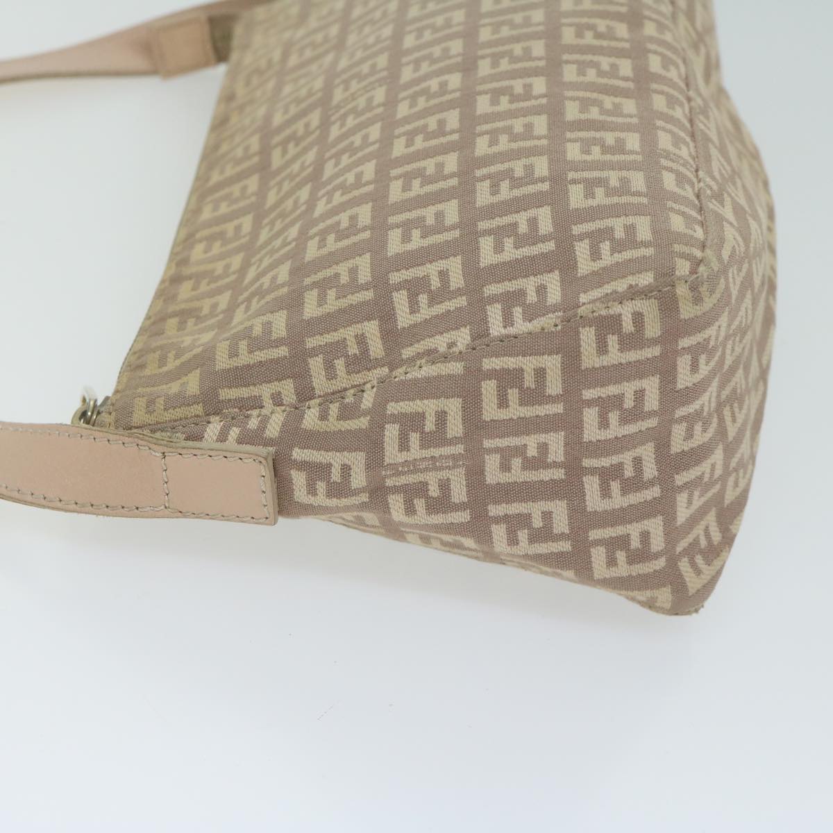 FENDI Zucchino Canvas Shoulder Bag Beige65408