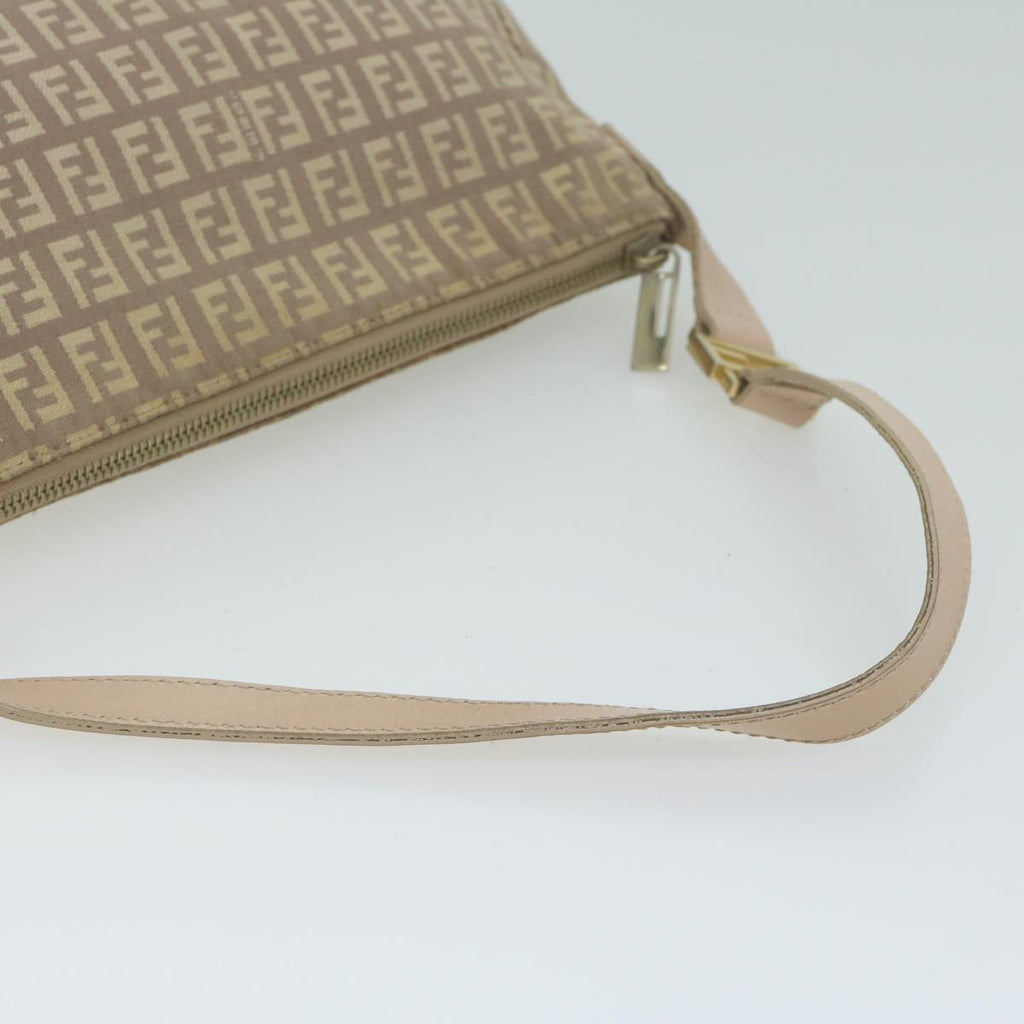FENDI Zucchino Canvas Shoulder Bag Beige65408