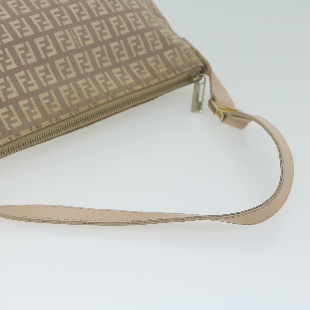FENDI Zucchino Canvas Shoulder Bag Beige65408
