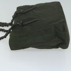 PRADA Chain Tote Bag Nylon Khaki  65437