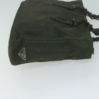 PRADA Chain Tote Bag Nylon Khaki  65437