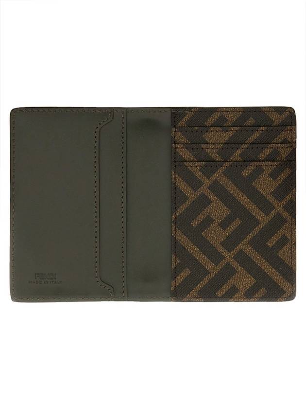 Fendi FF Squared Leather Card Holder Green