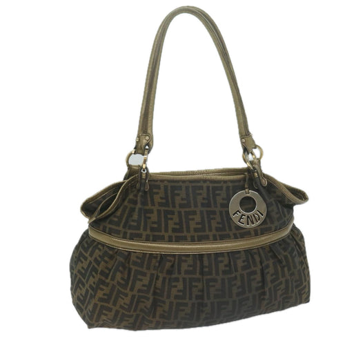 FENDI Zucca Canvas Tote Bag Black Brown65505