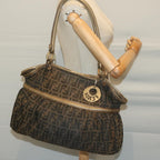 FENDI Zucca Canvas Tote Bag Black Brown65505