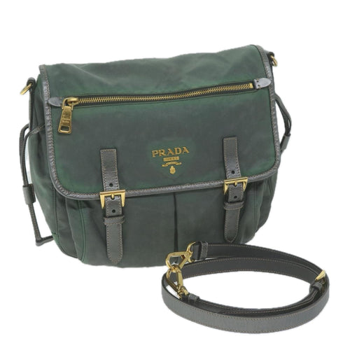 PRADA Shoulder Bag Nylon Khaki  65509
