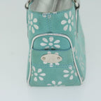 CELINE Hand Bag Suede Light Blue Auth 65527