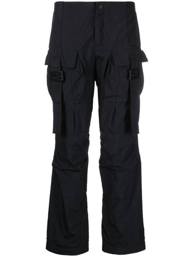 Fendi Women's Nylon Cargo Track Pants Black
