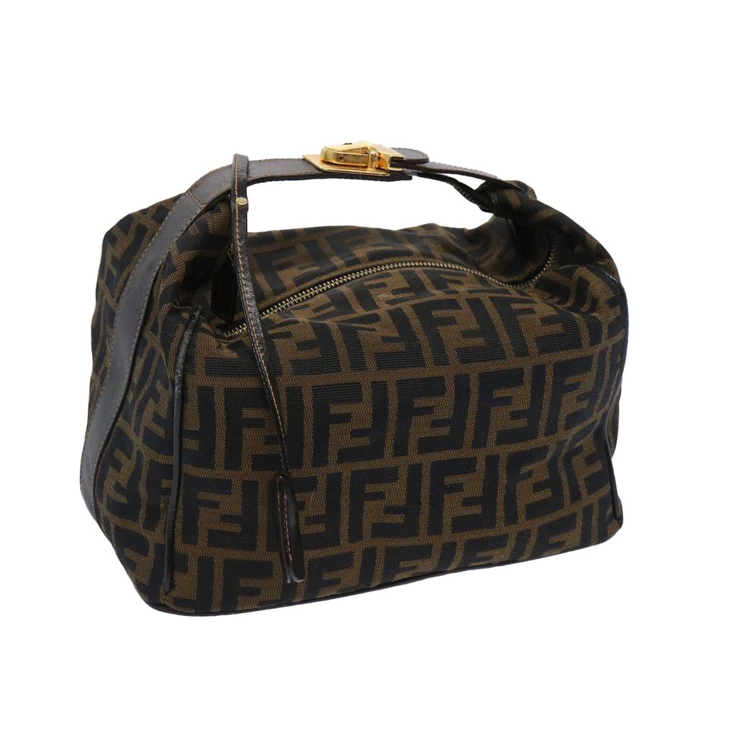 FENDI Zucca Canvas Vanity Cosmetic Pouch Brown Black65535