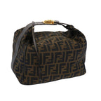 FENDI Zucca Canvas Vanity Cosmetic Pouch Brown Black65535
