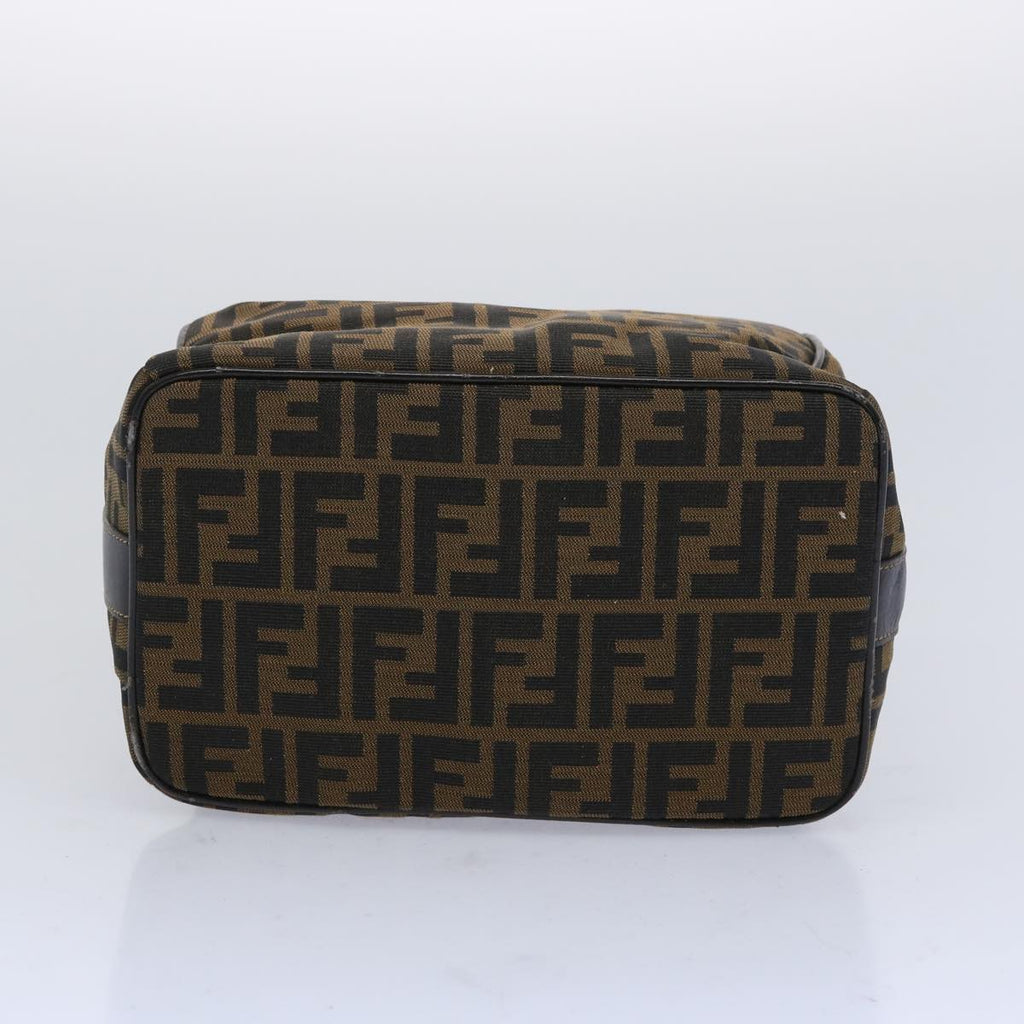FENDI Zucca Canvas Vanity Cosmetic Pouch Brown Black65535