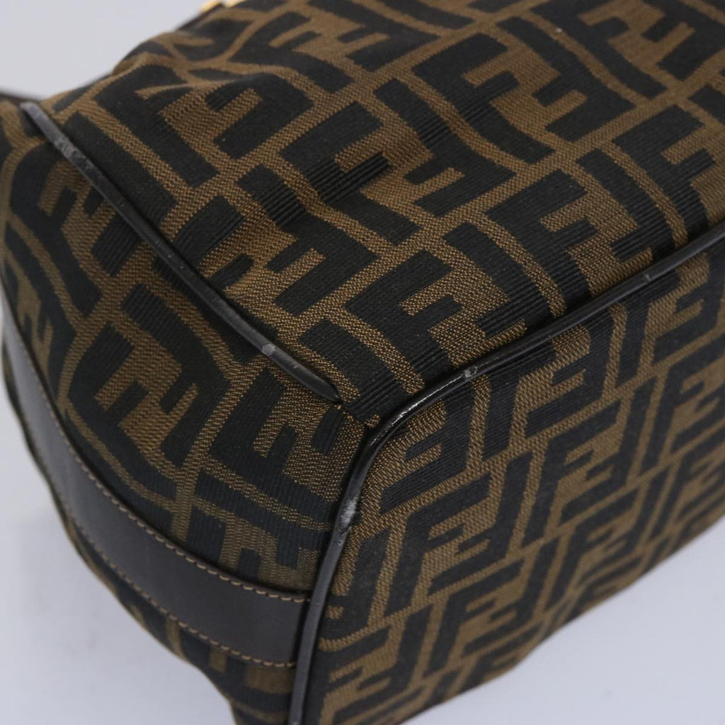 FENDI Zucca Canvas Vanity Cosmetic Pouch Brown Black65535