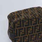 FENDI Zucca Canvas Vanity Cosmetic Pouch Brown Black65535