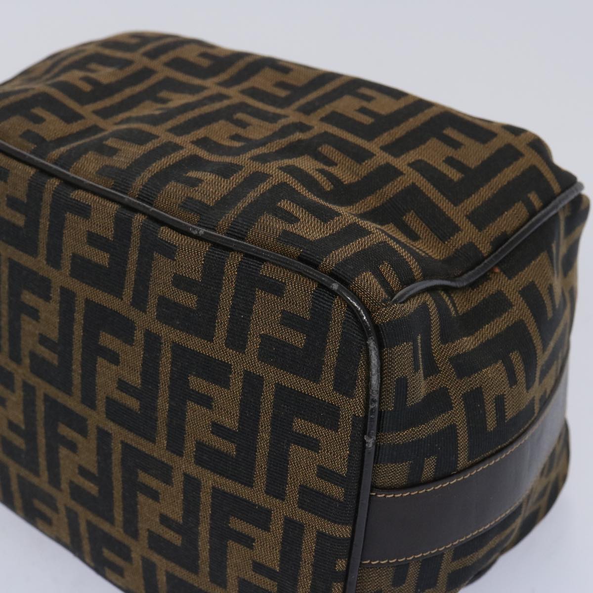 FENDI Zucca Canvas Vanity Cosmetic Pouch Brown Black65535
