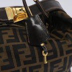 FENDI Zucca Canvas Vanity Cosmetic Pouch Brown Black65535