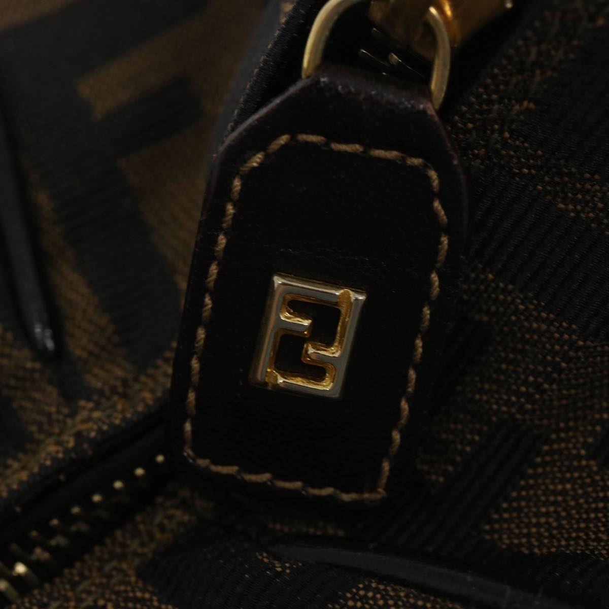 FENDI Zucca Canvas Vanity Cosmetic Pouch Brown Black65535