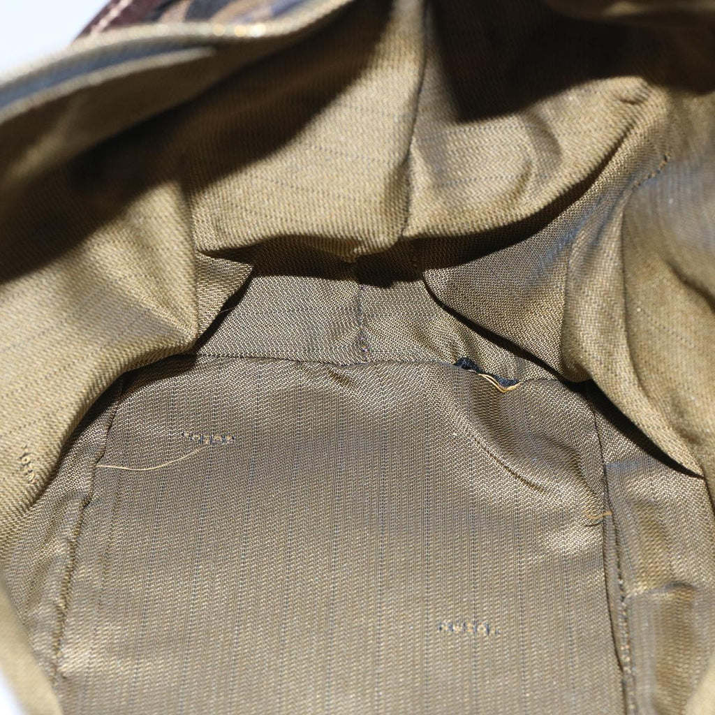 FENDI Zucca Canvas Vanity Cosmetic Pouch Brown Black65535