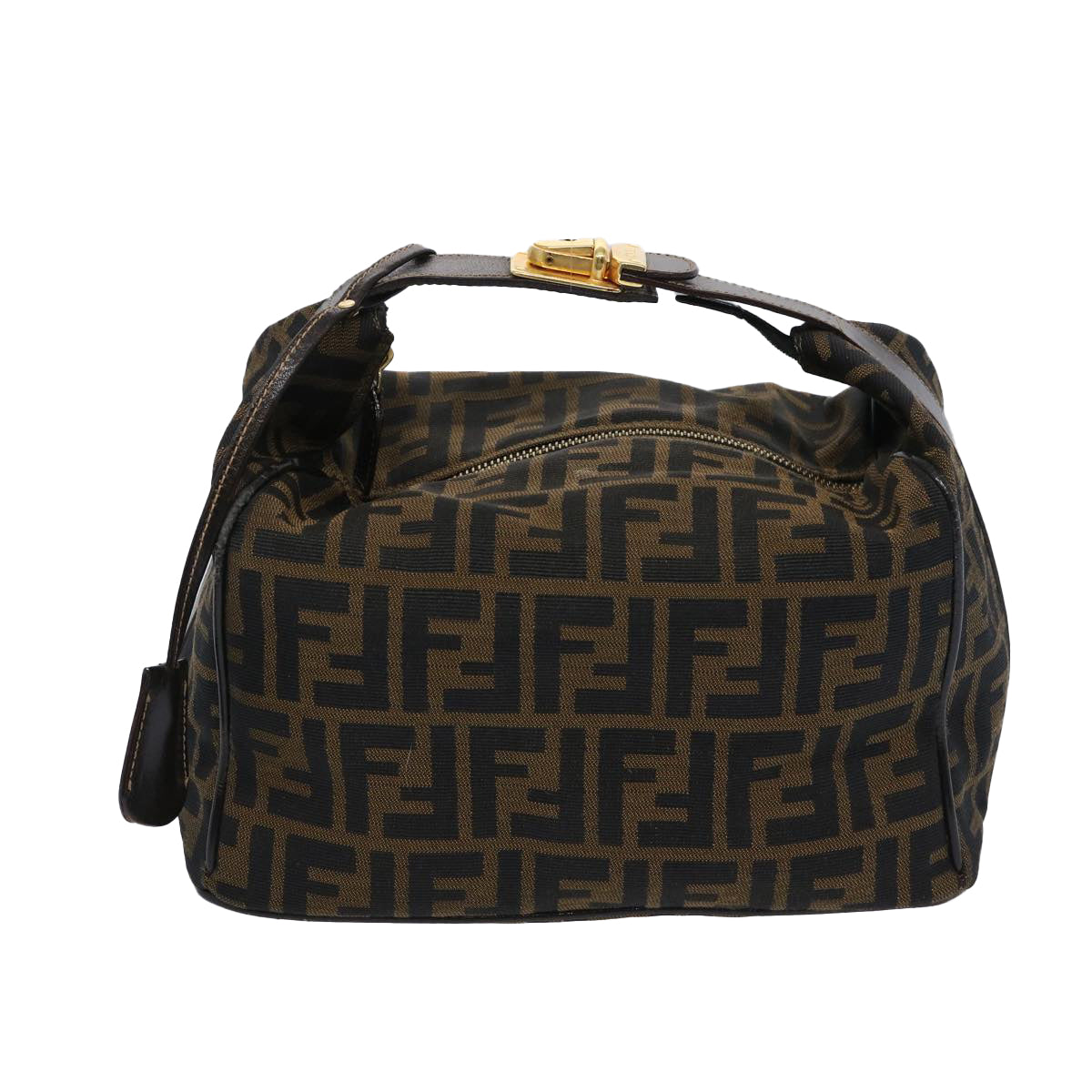 FENDI Zucca Canvas Vanity Cosmetic Pouch Brown Black65535