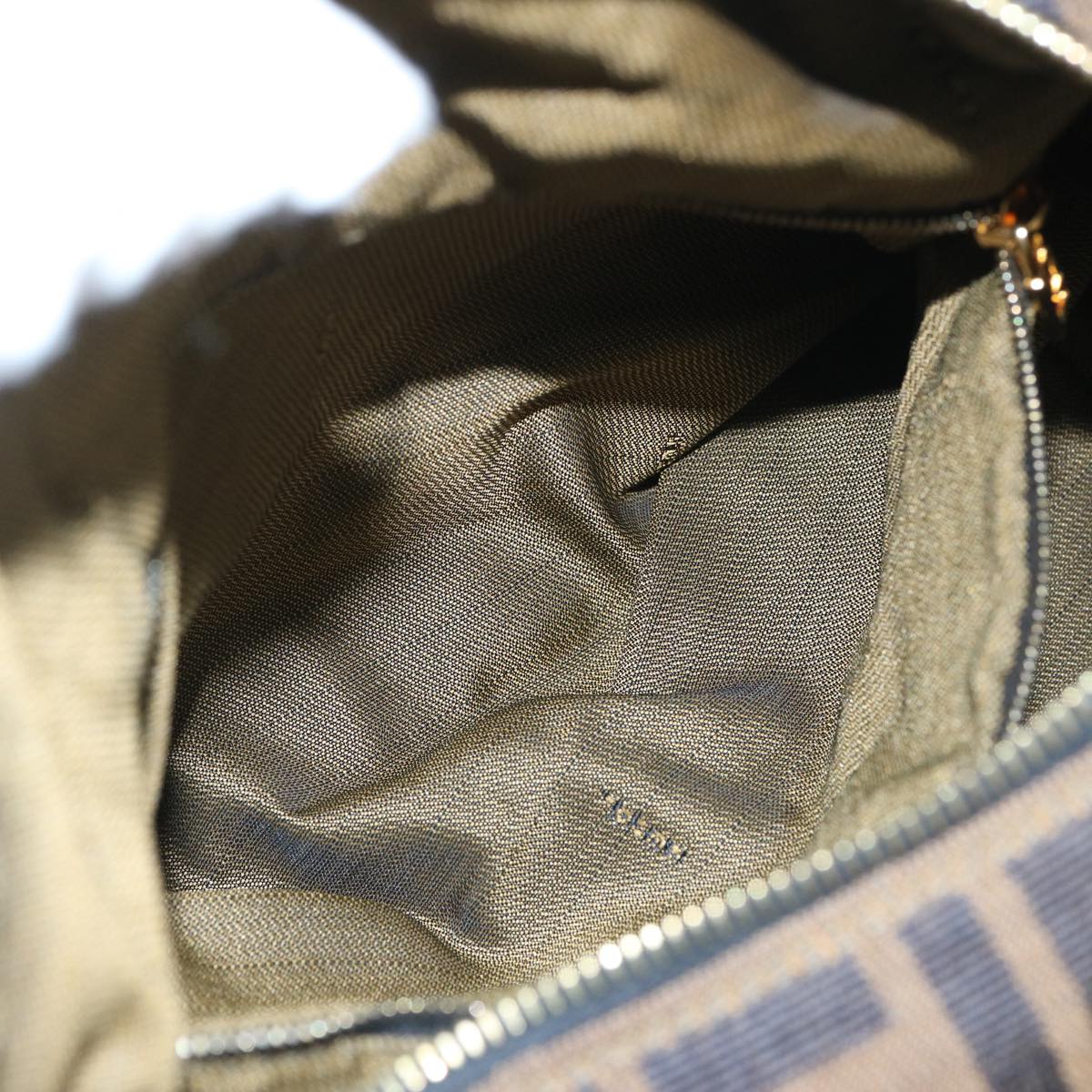 FENDI Zucca Canvas Vanity Cosmetic Pouch Brown Black65535