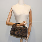 FENDI Zucca Canvas Vanity Cosmetic Pouch Brown Black65535