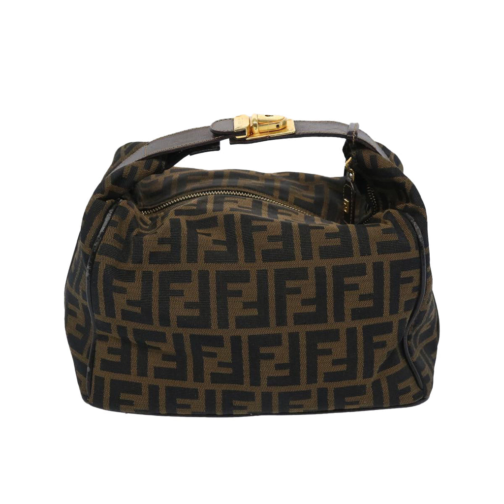 FENDI Zucca Canvas Vanity Cosmetic Pouch Brown Black65535