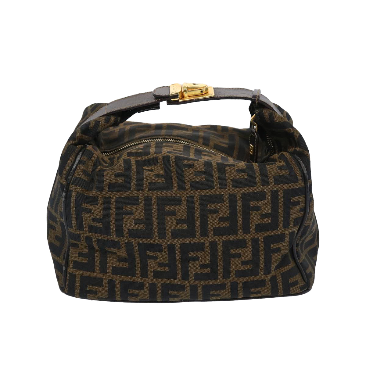 FENDI Zucca Canvas Vanity Cosmetic Pouch Brown Black65535