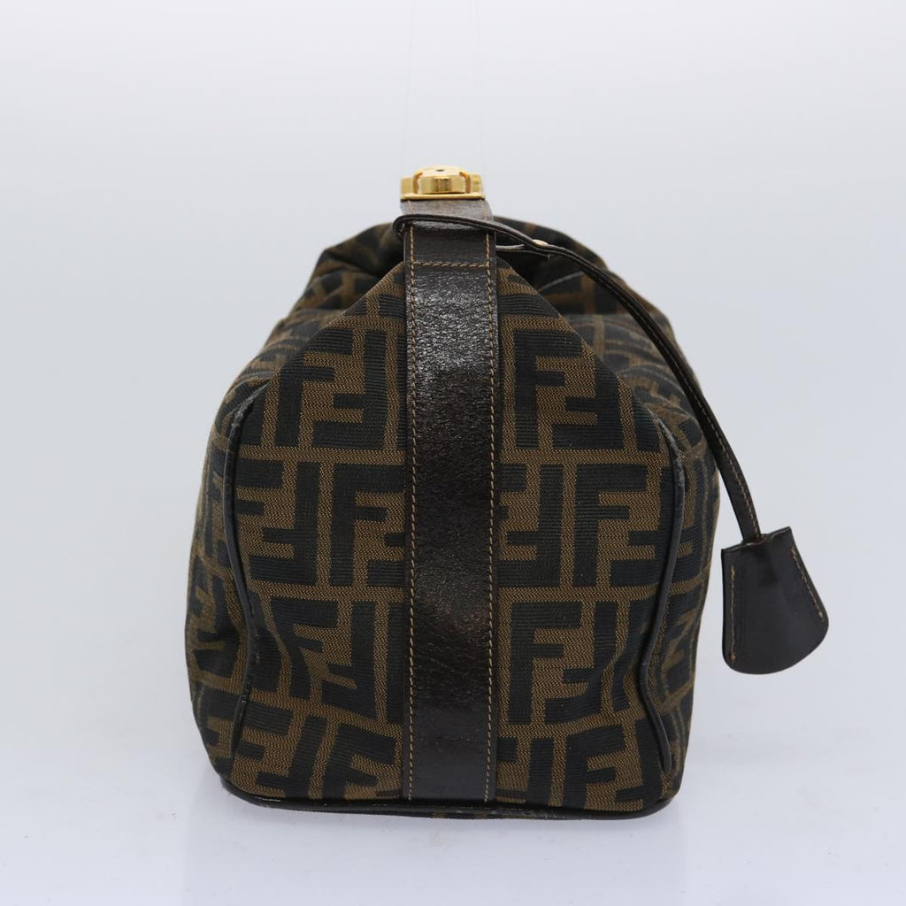 FENDI Zucca Canvas Vanity Cosmetic Pouch Brown Black65535