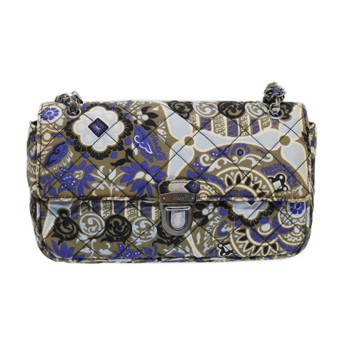 PRADA Chain Shoulder Bag Nylon Brown Blue  65541A