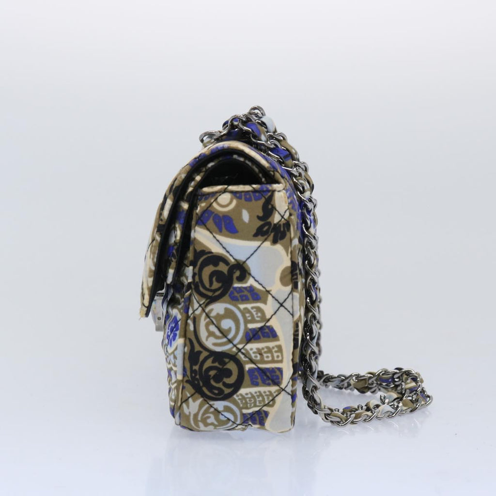 PRADA Chain Shoulder Bag Nylon Brown Blue  65541A