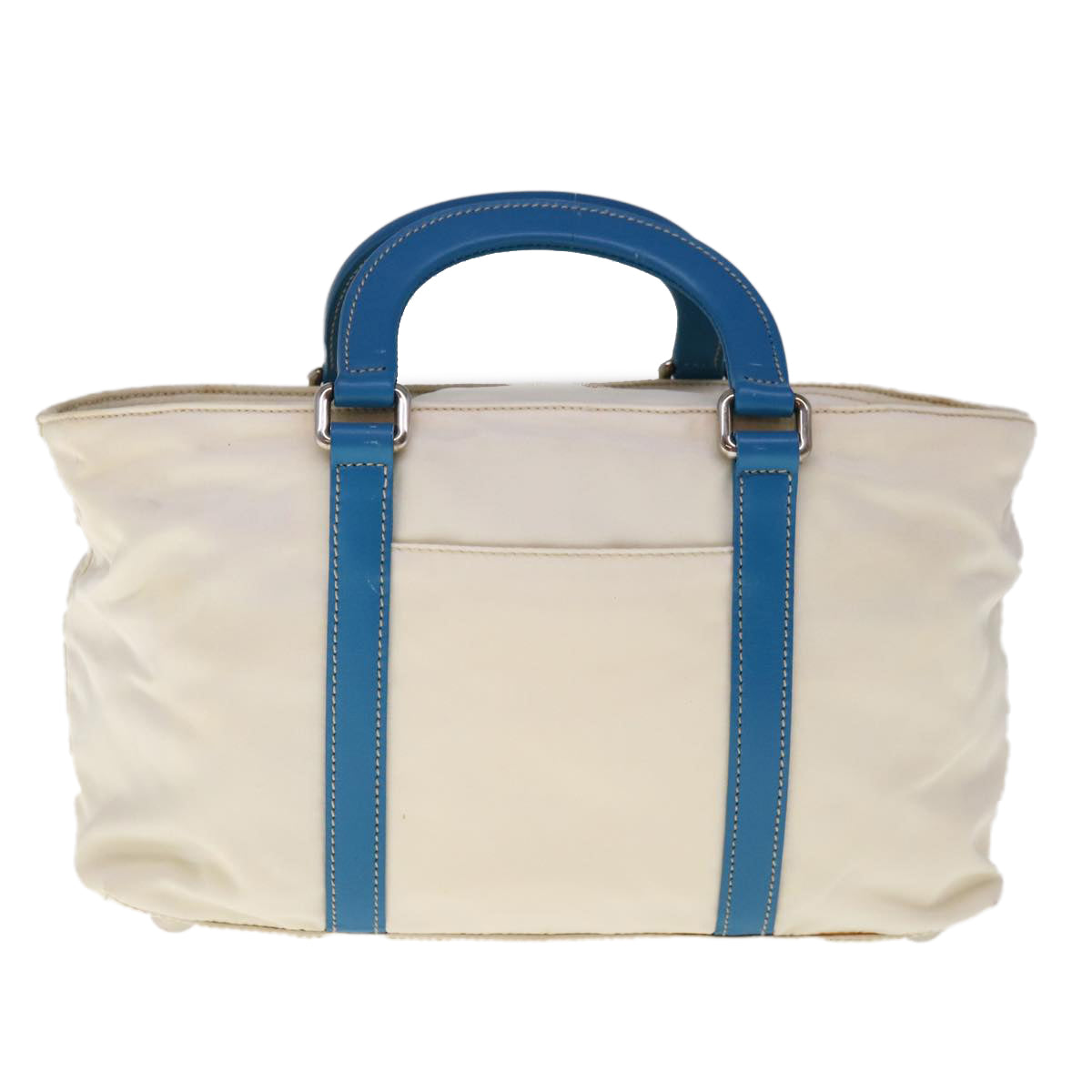 PRADA Hand Bag Nylon 2way White Blue  65542