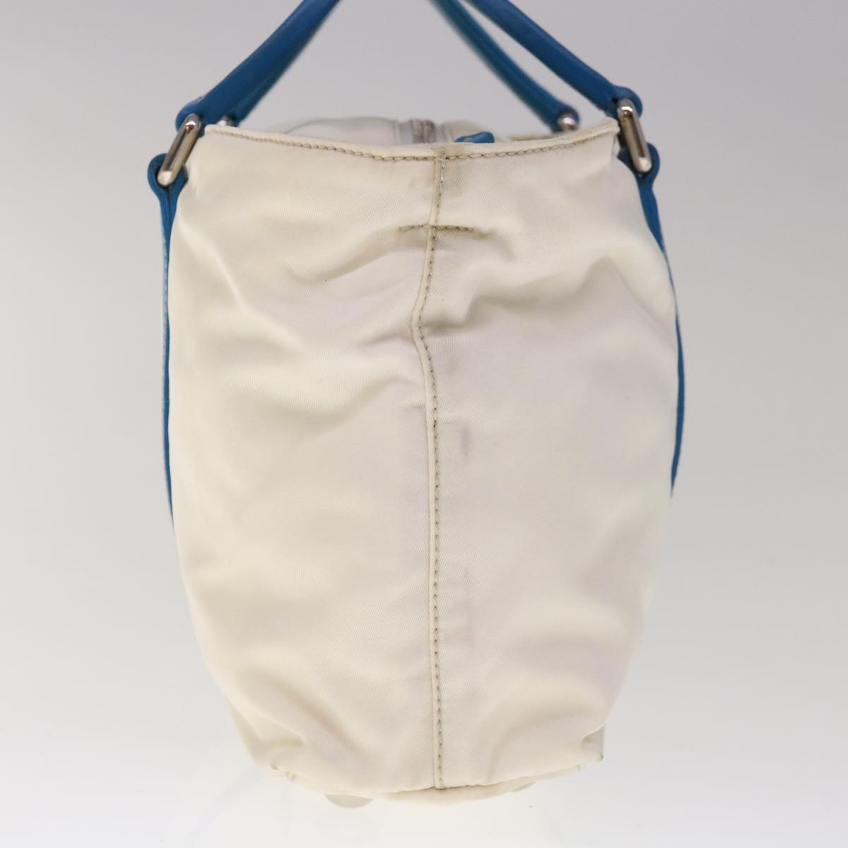 PRADA Hand Bag Nylon 2way White Blue  65542