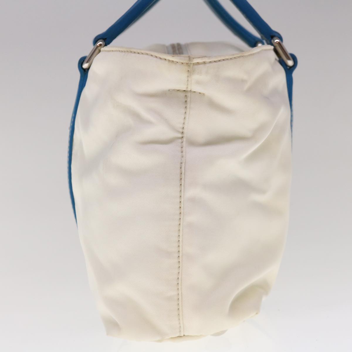 PRADA Hand Bag Nylon 2way White Blue  65542