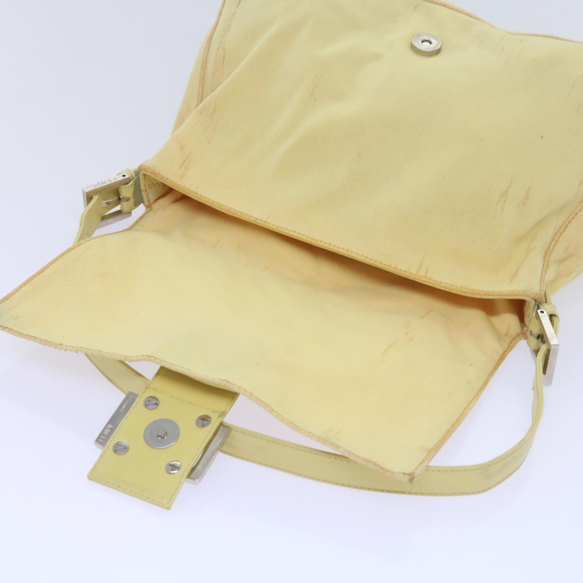 FENDI Mamma Baguette Shoulder Bag Nylon Yellow65559