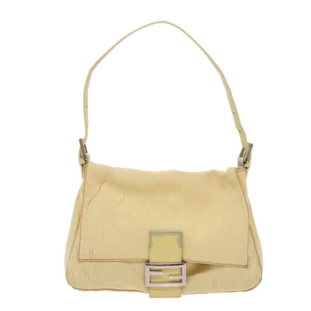 FENDI Mamma Baguette Shoulder Bag Nylon Yellow65559