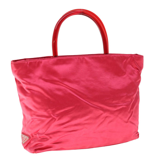 PRADA Hand Bag Velor Pink  65566