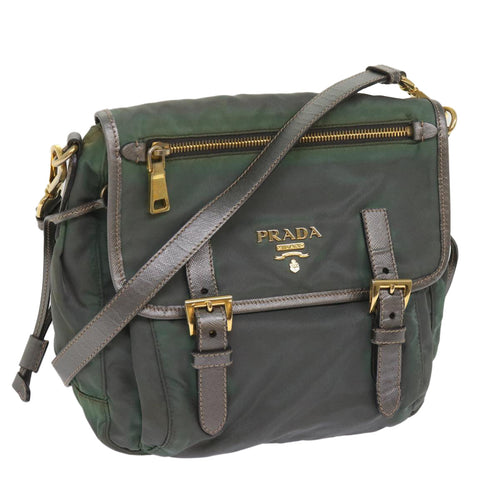 PRADA Shoulder Bag Nylon Khaki  65578